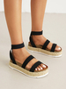 Sandales Plates Femme avec Brides Bicolores
