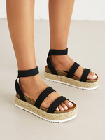 Sandales Plates Femme avec Brides Bicolores