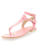 Sandales plates femme nu-pieds rose en PU boucle réglable