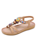 Sandales plates femme plates en cuir Synthétique exotique