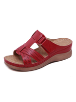 Sandales plates pour femme boucle en cuir Synthétique plat confortable