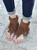 Sandales plates pour femme Chic Fringe Flat Terry Glands Appartements pour femmes