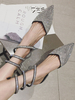 Sandales plates pour femme en cuir synthétique
