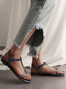Sandales plates pour femme Flat Snake Print Synthétique Leather Casual T-Strap Womens Flats