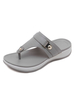Sandales plates pour femmes Boutons en cuir Synthétique plat Casual