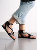 Sandales plates pour femmes Casual Flat Synthétique cuir Cross Strap Flats Sandals