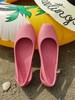 Sandales plates pour femmes découpées en résine à bout fermé Slingback rose sabots chaussures