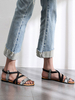 Sandales plates pour femmes Flat Synthétique Leather Casual Flats pour femmes