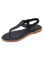 Sandales plates pour femmes Flat Synthétique Leather Casual Thong Flats pour femmes