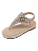 Sandales plates pour femmes Thong Toe Sandales de plage