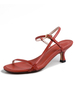 Sandales pour femmes bout ouvert Oragnge rouge chaton talon chaussures de femmes
