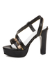 Sandales pour femmes Chunky Heel Zipper Slip-On Round Toe Plus Size Sandales noires