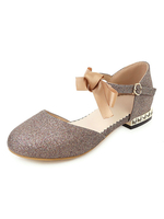 Sandales pour femmes Puppy Heel Buckle Chic Slip-On Round Toe Plus Size Blond Sandals