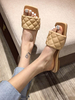Sandales pour femmes Slides Apricot Slip à bout ouvert Sandales plates