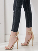 Sandales pour femmes Talon aiguille Bout carré Abricot Brides de cheville Sandales réglables