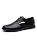 Sandales pour hommes à enfiler en cuir de vachette semelle en caoutchouc noir talons plats