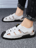 Sandales pour hommes Semelle en caoutchouc en cuir PU