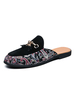 Sandales pour hommes Slip-On Artwork Détails en métal Synthétique Cuir Semelle en caoutchouc Mules pour hommes