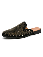 Sandales pour hommes Slip-On Artwork Rivets cloutés Synthétique Cuir Semelle en caoutchouc Spike Mules
