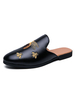 Sandales pour hommes Slip-On Brodé Synthétique Cuir Semelle en caoutchouc Semelles pour hommes