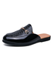 Sandales pour hommes Slip-On Détails en métal Synthétique Cuir Semelle en caoutchouc Mules dété pour hommes