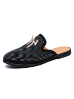 Sandales pour hommes Slip-On Détails en métal Synthétique Cuir Semelle en caoutchouc Mules pour hommes