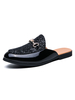 Sandales pour hommes Slip-On Détails en métal Synthétique Cuir Semelle en caoutchouc Mules pour hommes