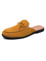Sandales pour hommes Slip-On Micro Suédé Semelle en caoutchouc Slip-On Couleur solide d\