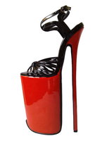 Sandales sexy à talons aigus en peau de vache