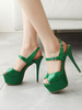 Sandales Sexy à Talons Hauts Argent Synthétique En Cuir Synthétique Bout Rond Chaussures Sexy