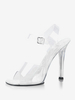 Sandales sexy à talons hauts avec tige en PVC transparent et bout ouvert boucle de 04" et chaussures sexy de 47"