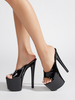 Sandales sexy à talons hauts en cuir PU abricot à bout ouvert Chaussures sexy