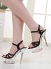 Sandales sexy à talons hauts en cuir Synthétique blanc à bout ouvert - Chaussures sexy "5.9"