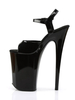 Sandales sexy à talons hauts en cuir Synthétique noir Peep Toe Monk Strap Chaussures sexy