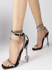 Sandales Sexy à Talons Hauts Rose Satin Bout Ouvert Strass Chaussures Sexy
