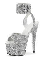 Sandales sexy à talons hauts Stiletto Hazel Synthétique Cuir Peep Toe Monk Strap Silver Chaussures sexy
