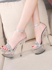 Sandales Sexy Femme à Talons Haut avec Plateforme avec Bout Ouvert Transparentes