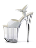 Sandales Sexy Femmes avec Plateforme Transparentes Talons Hautes Fins à Cuir Synthétique avec Bout Ouvert Unicolore