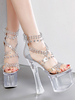 Sandales Sexy Pour Femme Abricot Synthétique En Cuir Synthétique Bout Carré Strap Cross Platform Sandales Sexy