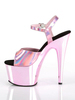 Sandales sexy pour femme en cuir Synthétique rose plate-forme à bout rond Sandales sexy