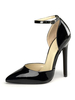 Sandales sexy pour femme en cuir Synthétique rouge bout pointu paillettes bride à la cheville chaussures sexy