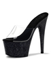 Sandales Sexy Pour Femme Noir Synthétique En Cuir Peep Toe Sandales À Talons Hauts