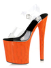 Sandales sexy pour femme Oragnge rouge PVC haut bout ouvert talon aiguille bride à la cheville talons
