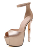 Sandales sexy pour femme plate-forme peep toe bride à la cheville 6;1 "chaussures à talons de forme spéciale