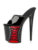 Sandales sexy pour femme rouge PVC supérieur bout ouvert talon aiguille ciel mules à talons hauts