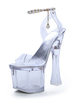 Sandales Sexy Pour Femme Transparent Synthétique En Cuir Carré Bout Carré Perle Cheville Strap Plateforme Sexy Sandales