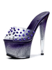 Sandales sexy pour femmes bleues talons hauts rivetés
