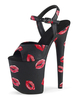 Sandales sexy pour femmes en cuir PU noir bout ouvert talon aiguille ciel talon haut bride à la cheville talons