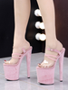 Sandales sexy pour femmes en daim rose à plateforme 39" avec boucle et chaussures sexy de 79"