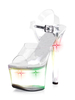 Sandales sexy pour femmes Ombre PVC Sandales dété à bout ouvert supérieur